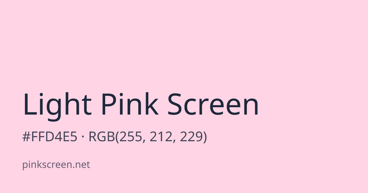 Light Pink color swatch (#FFD4E5)