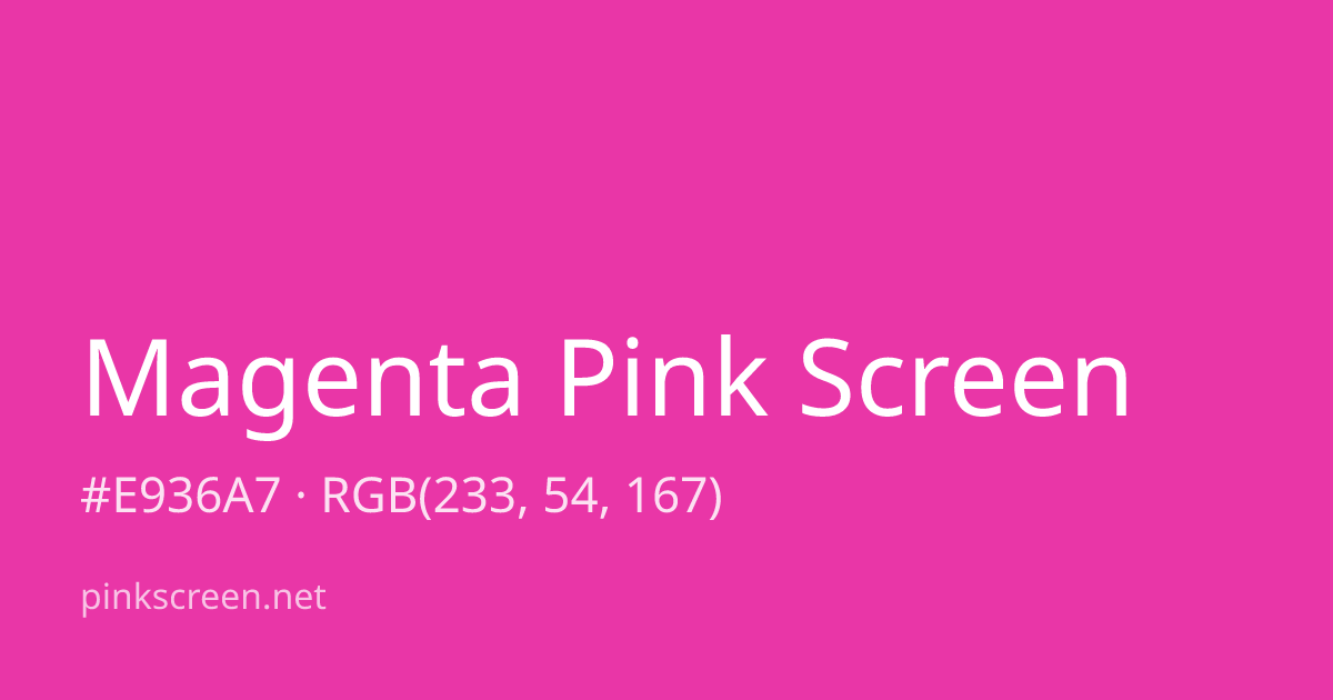 Magenta Pink color swatch (#E936A7)